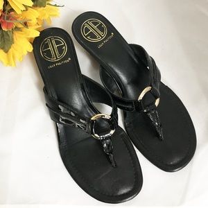 LILLY PULITZER Black Patent Sandals Size 7.5